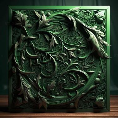 Patterns and decorations stl green dark 1 3d model